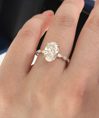 Emerald Pave Engagement Ring – 1 CT Lab Grown Diamond