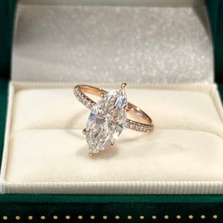 Emerald Pave Engagement Ring – 1 CT Lab Grown Diamond