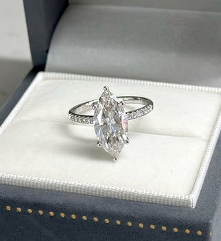 Emerald Pave Engagement Ring – 1 CT Lab Grown Diamond