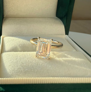 Emerald Pave Engagement Ring – 1 CT Lab Grown Diamond