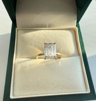 Emerald Pave Engagement Ring – 1 CT Lab Grown Diamond