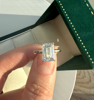 Emerald Pave Engagement Ring – 1 CT Lab Grown Diamond