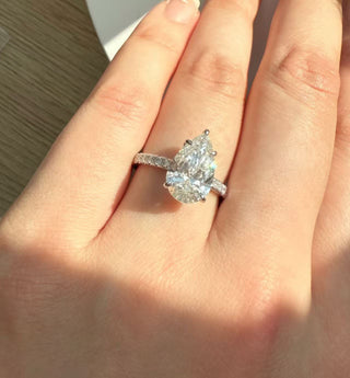 Emerald Pave Engagement Ring – 1 CT Lab Grown Diamond