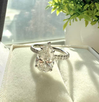 Emerald Pave Engagement Ring – 1 CT Lab Grown Diamond