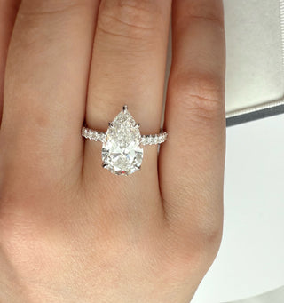 Emerald Pave Engagement Ring – 1 CT Lab Grown Diamond