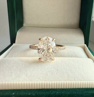 Emerald Pave Engagement Ring – 1 CT Lab Grown Diamond