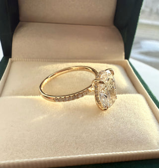 Emerald Pave Engagement Ring – 1 CT Lab Grown Diamond
