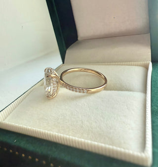 Emerald Pave Engagement Ring – 1 CT Lab Grown Diamond