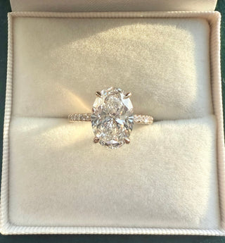 Emerald Pave Engagement Ring – 1 CT Lab Grown Diamond