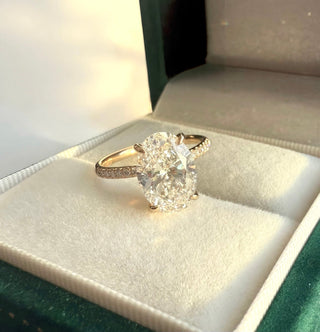 Emerald Pave Engagement Ring – 1 CT Lab Grown Diamond