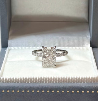 Emerald Pave Engagement Ring – 1 CT Lab Grown Diamond
