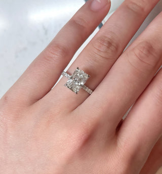 Emerald Pave Engagement Ring – 1 CT Lab Grown Diamond