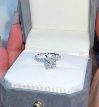Emerald Pave Engagement Ring – 1 CT Lab Grown Diamond