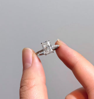 Emerald Pave Engagement Ring – 1 CT Lab Grown Diamond