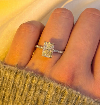 Emerald Pave Engagement Ring – 1 CT Lab Grown Diamond