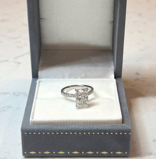 Emerald Pave Engagement Ring – 1 CT Lab Grown Diamond