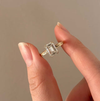 Emerald Pave Engagement Ring – 1 CT Lab Grown Diamond