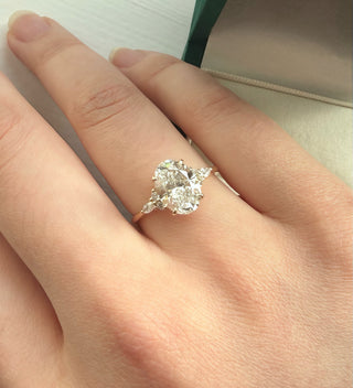 Emerald Pave Engagement Ring – 1 CT Lab Grown Diamond