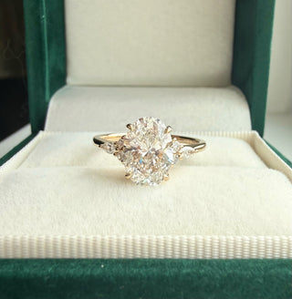 Emerald Pave Engagement Ring – 1 CT Lab Grown Diamond