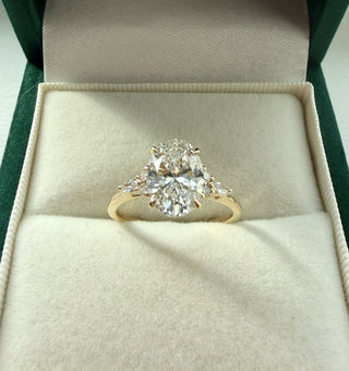 Emerald Pave Engagement Ring – 1 CT Lab Grown Diamond