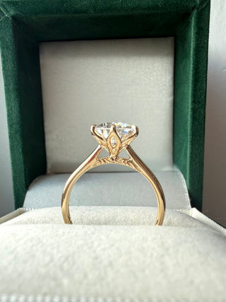 Emerald Pave Engagement Ring – 1 CT Lab Grown Diamond