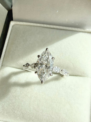 Emerald Pave Engagement Ring – 1 CT Lab Grown Diamond