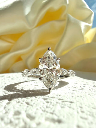 Emerald Pave Engagement Ring – 1 CT Lab Grown Diamond