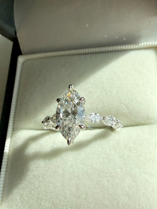 Emerald Pave Engagement Ring – 1 CT Lab Grown Diamond