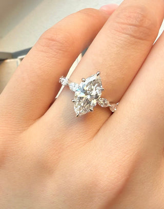Emerald Pave Engagement Ring – 1 CT Lab Grown Diamond