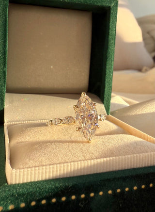 Emerald Pave Engagement Ring – 1 CT Lab Grown Diamond