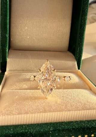 Emerald Pave Engagement Ring – 1 CT Lab Grown Diamond