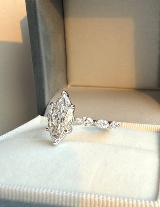 Emerald Pave Engagement Ring – 1 CT Lab Grown Diamond