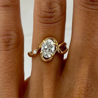 2 CT Emerald Pave Moissanite Engagement Ring