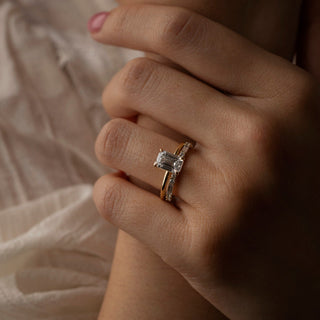 2 CT Emerald Pave Moissanite Engagement Ring