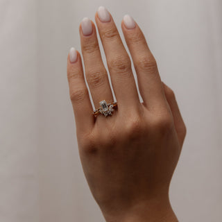 2 CT Emerald Pave Moissanite Engagement Ring