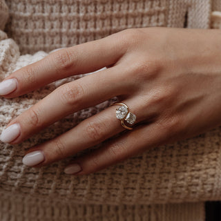 2 CT Emerald Pave Moissanite Engagement Ring