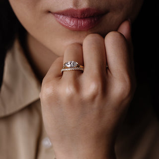 2 CT Emerald Pave Moissanite Engagement Ring
