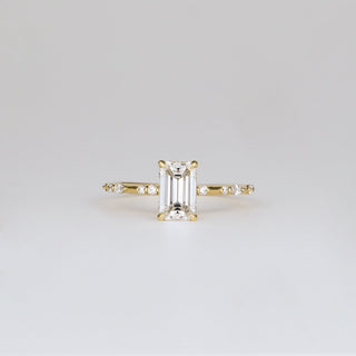 2 CT Emerald Pave Moissanite Engagement Ring