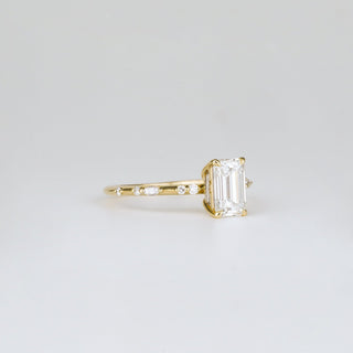 2 CT Emerald Pave Moissanite Engagement Ring