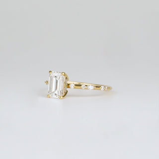 2 CT Emerald Pave Moissanite Engagement Ring