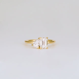 2 CT Emerald Pave Moissanite Engagement Ring