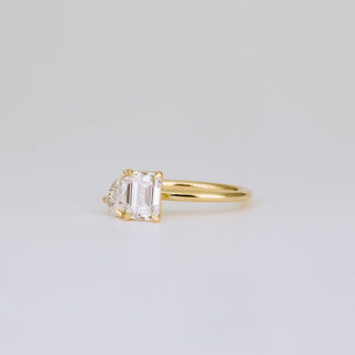 2 CT Emerald Pave Moissanite Engagement Ring