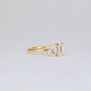 2 CT Emerald Pave Moissanite Engagement Ring