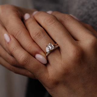 2 CT Emerald Pave Moissanite Engagement Ring