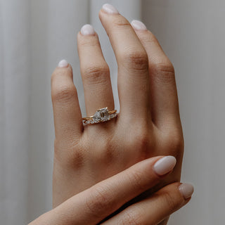 2 CT Emerald Pave Moissanite Engagement Ring