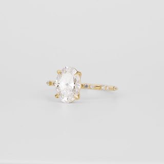 2 CT Emerald Pave Moissanite Engagement Ring