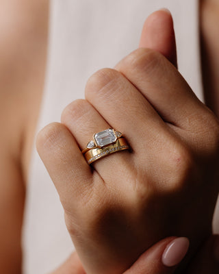 2 CT Emerald Pave Moissanite Engagement Ring