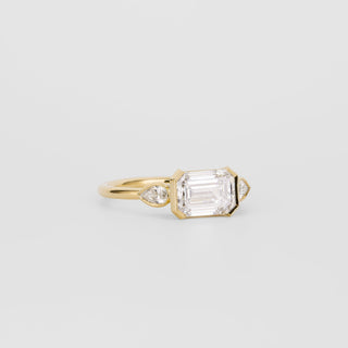 2 CT Emerald Pave Moissanite Engagement Ring