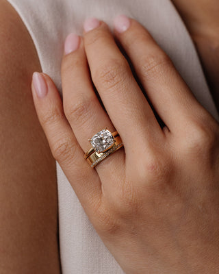 2 CT Emerald Pave Moissanite Engagement Ring