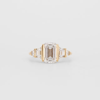 2 CT Emerald Pave Moissanite Engagement Ring